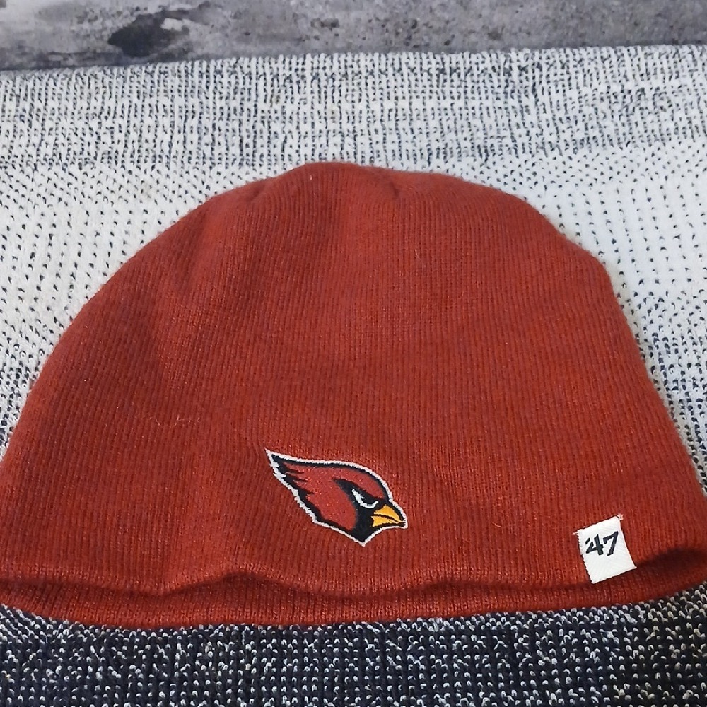 47 Cardinal Red and Black Knit Beanie